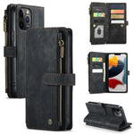 Custodia portafoglio in pelle con flip per iPhone 12/12 Pro
