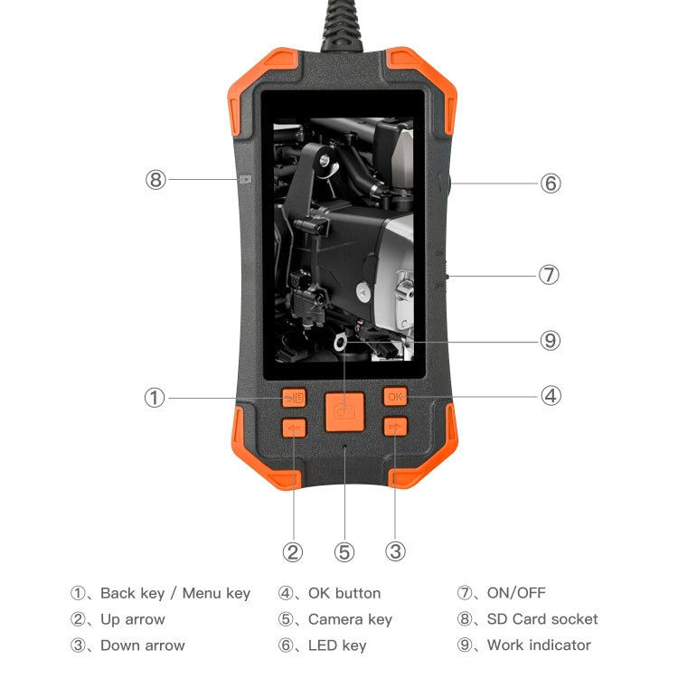 Y20 Schermo a colori IPS da 4,3 pollici Doppia fotocamera da 7,9 mm Endoscopio digitale con cavo rigido impermeabile, 2米, 3.5米, 5米, 10米