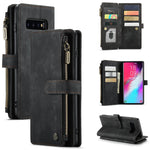 CaseMe-C30 PU + TPU Custodia multifunzionale orizzontale in pelle con flip con supporto e slot per schede e portafoglio e tasca con cerniera, For Samsung Galaxy S10+, For Samsung Galaxy S20 5G, For Samsung Galaxy S20+ 5G, For Samsung Galaxy S20 Ultra 5...