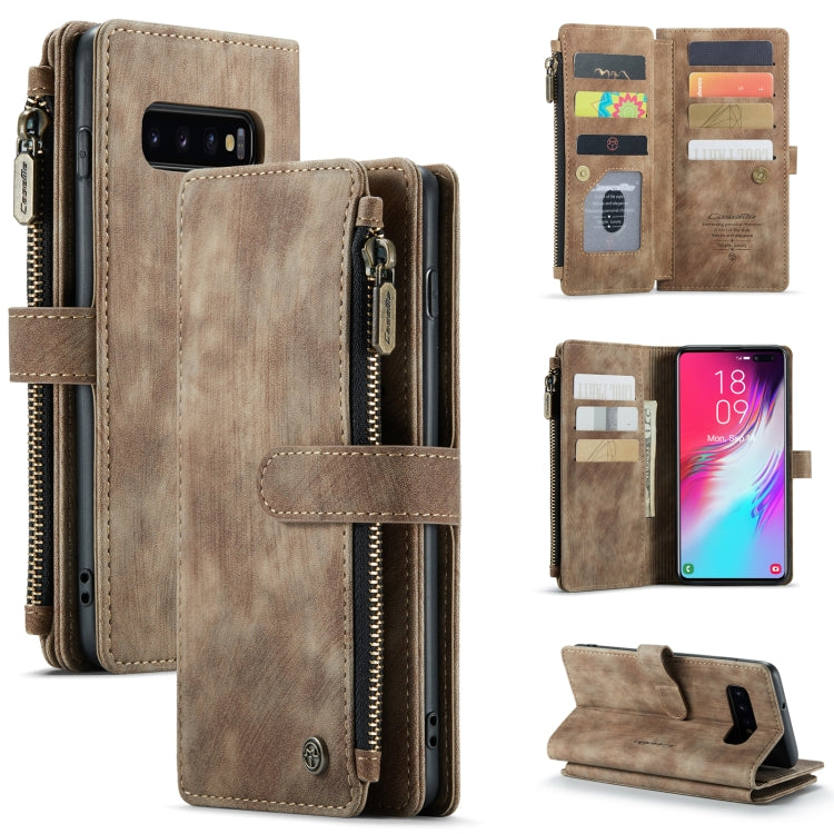 CaseMe-C30 PU + TPU Custodia multifunzionale orizzontale in pelle con flip con supporto e slot per schede e portafoglio e tasca con cerniera, For Samsung Galaxy S10+, For Samsung Galaxy S20 5G, For Samsung Galaxy S20+ 5G, For Samsung Galaxy S20 Ultra 5...