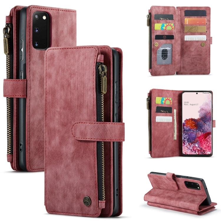 CaseMe-C30 PU + TPU Custodia multifunzionale orizzontale in pelle con flip con supporto e slot per schede e portafoglio e tasca con cerniera, For Samsung Galaxy S10+, For Samsung Galaxy S20 5G, For Samsung Galaxy S20+ 5G, For Samsung Galaxy S20 Ultra 5...