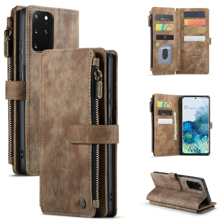 CaseMe-C30 PU + TPU Custodia multifunzionale orizzontale in pelle con flip con supporto e slot per schede e portafoglio e tasca con cerniera, For Samsung Galaxy S10+, For Samsung Galaxy S20 5G, For Samsung Galaxy S20+ 5G, For Samsung Galaxy S20 Ultra 5...