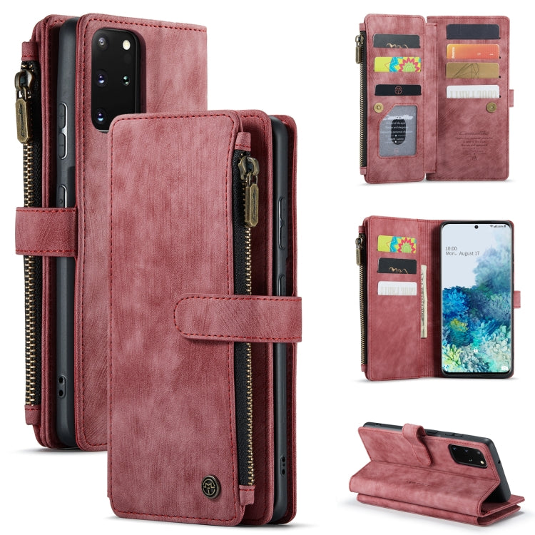 CaseMe-C30 PU + TPU Custodia multifunzionale orizzontale in pelle con flip con supporto e slot per schede e portafoglio e tasca con cerniera, For Samsung Galaxy S10+, For Samsung Galaxy S20 5G, For Samsung Galaxy S20+ 5G, For Samsung Galaxy S20 Ultra 5...