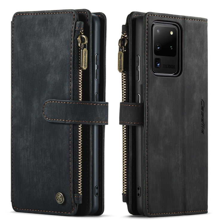 CaseMe-C30 PU + TPU Custodia multifunzionale orizzontale in pelle con flip con supporto e slot per schede e portafoglio e tasca con cerniera, For Samsung Galaxy S10+, For Samsung Galaxy S20 5G, For Samsung Galaxy S20+ 5G, For Samsung Galaxy S20 Ultra 5...