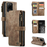 CaseMe-C30 PU + TPU Custodia multifunzionale orizzontale in pelle con flip con supporto e slot per schede e portafoglio e tasca con cerniera, For Samsung Galaxy S10+, For Samsung Galaxy S20 5G, For Samsung Galaxy S20+ 5G, For Samsung Galaxy S20 Ultra 5...