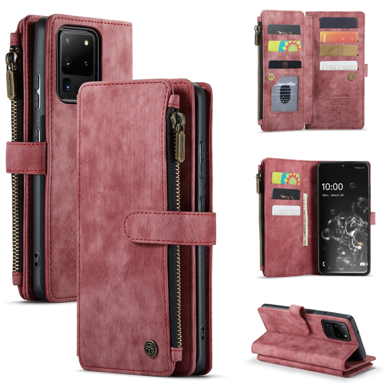 CaseMe-C30 PU + TPU Custodia multifunzionale orizzontale in pelle con flip con supporto e slot per schede e portafoglio e tasca con cerniera, For Samsung Galaxy S10+, For Samsung Galaxy S20 5G, For Samsung Galaxy S20+ 5G, For Samsung Galaxy S20 Ultra 5...
