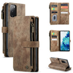 CaseMe-C30 PU + TPU Custodia multifunzionale orizzontale in pelle con flip con supporto e slot per schede e portafoglio e tasca con cerniera, For Samsung Galaxy S10+, For Samsung Galaxy S20 5G, For Samsung Galaxy S20+ 5G, For Samsung Galaxy S20 Ultra 5...