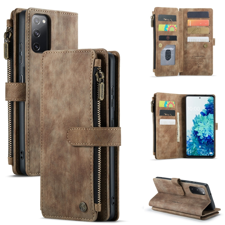 CaseMe-C30 PU + TPU Custodia multifunzionale orizzontale in pelle con flip con supporto e slot per schede e portafoglio e tasca con cerniera, For Samsung Galaxy S10+, For Samsung Galaxy S20 5G, For Samsung Galaxy S20+ 5G, For Samsung Galaxy S20 Ultra 5...