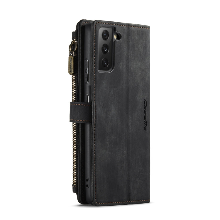 CaseMe-C30 PU + TPU Custodia multifunzionale orizzontale in pelle con flip con supporto e slot per schede e portafoglio e tasca con cerniera, For Samsung Galaxy S21+ 5G, For Samsung Galaxy S21 Ultra 5G, For Samsung Galaxy S21 FE