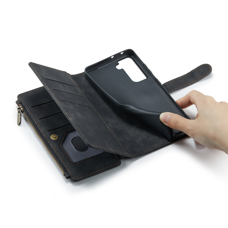 CaseMe-C30 PU + TPU Custodia multifunzionale orizzontale in pelle con flip con supporto e slot per schede e portafoglio e tasca con cerniera, For Samsung Galaxy S21+ 5G, For Samsung Galaxy S21 Ultra 5G, For Samsung Galaxy S21 FE