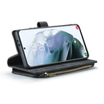 CaseMe-C30 PU + TPU Custodia multifunzionale orizzontale in pelle con flip con supporto e slot per schede e portafoglio e tasca con cerniera, For Samsung Galaxy S21+ 5G, For Samsung Galaxy S21 Ultra 5G, For Samsung Galaxy S21 FE