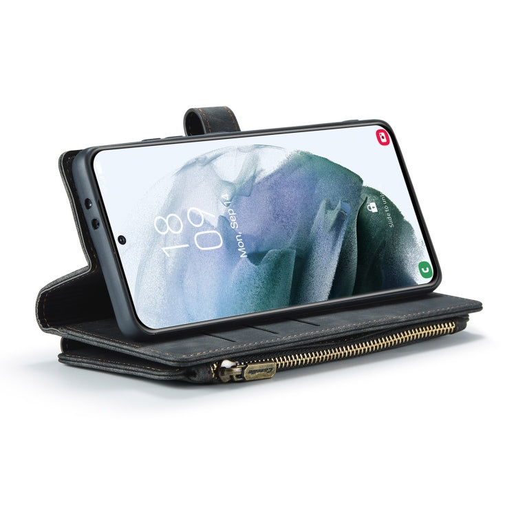 CaseMe-C30 PU + TPU Custodia multifunzionale orizzontale in pelle con flip con supporto e slot per schede e portafoglio e tasca con cerniera, For Samsung Galaxy S21+ 5G, For Samsung Galaxy S21 Ultra 5G, For Samsung Galaxy S21 FE