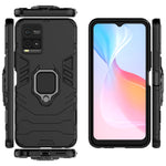 Custodia protettiva antiurto per PC + TPU con supporto per anello magnetico, For vivo Y21