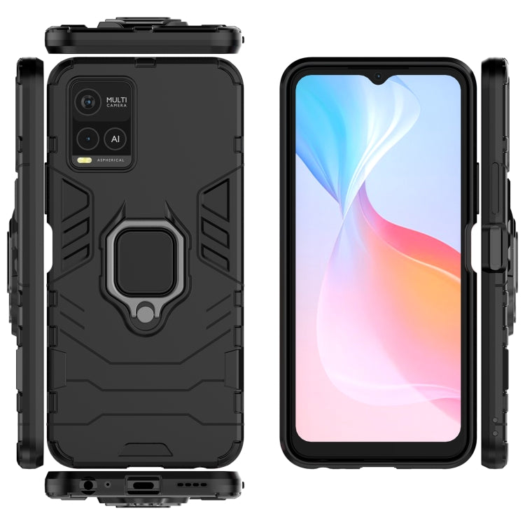 Custodia protettiva antiurto per PC + TPU con supporto per anello magnetico, For vivo Y21