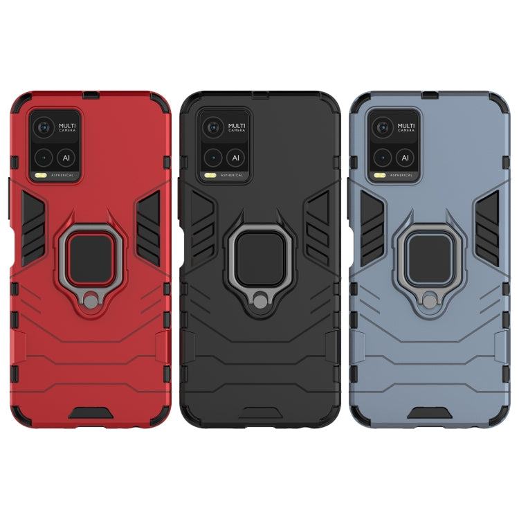Custodia protettiva antiurto per PC + TPU con supporto per anello magnetico, For vivo Y21