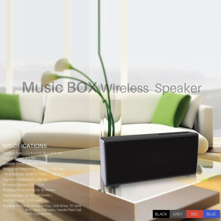 NewRixing NR-5012 Altoparlante Bluetooth con placcatura da tavolo, supporto chiamate in vivavoce / scheda TF / disco FM / U
