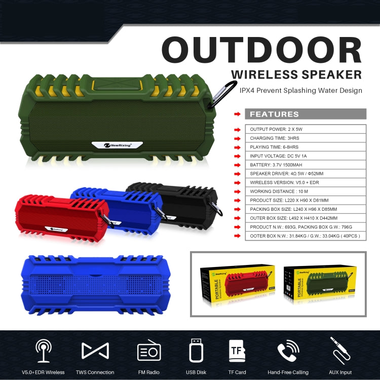 NewRixing NR-5015 Altoparlante Bluetooth portatile