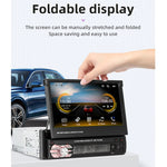 9601C Lettore MP5 con schermo retrattile manuale per auto universale HD da 7 pollici con Carplay, supporto FM, Bluetooth e scheda TF, 9601C