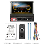 9601C Lettore MP5 con schermo retrattile manuale per auto universale HD da 7 pollici con Carplay, supporto FM, Bluetooth e scheda TF, 9601C
