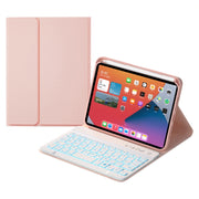 HK006D Tasti quadrati Custodia in pelle staccabile per tastiera Bluetooth con retroilluminazione bianca e supporto per iPad mini 6, HK006D