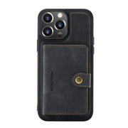 Custodia protettiva staccabile magnetica retrò JEEHOOD con portafoglio, slot per carte e supporto, For iPhone 13 mini, For iPhone 13, For iPhone 13 Pro, For iPhone 13 Pro Max