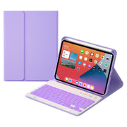 HK006D Tasti quadrati Custodia in pelle staccabile per tastiera Bluetooth color caramella con retroilluminazione colorata e supporto per iPad mini 6