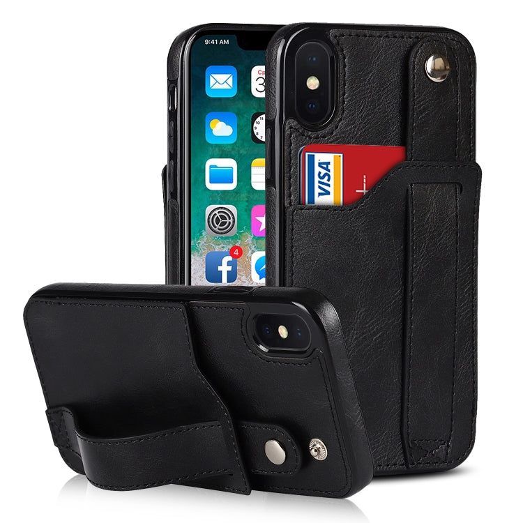 Crazy Horse Texture TPU antiurto + custodia in pelle PU con slot per schede e supporto per cinturino da polso, For iPhone XS Max, For  iPhone SE 2022 / SE 2020 / 7 / 8, For iPhone 7 Plus / 8 Plus