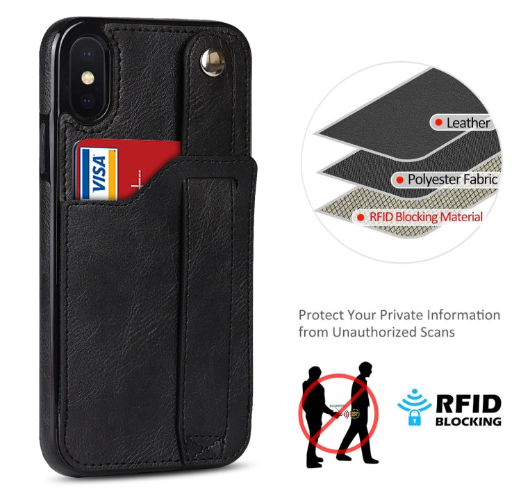 Custodia portafoglio TPU e pelle PU per iPhone XS Max