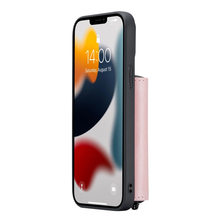Custodia portafoglio in pelle con cerniera per iPhone 13 Pro
