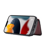 Custodia portafoglio in pelle con cerniera per iPhone 13 Pro