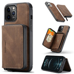 Custodia portafoglio in pelle con cerniera per iPhone 13 Pro