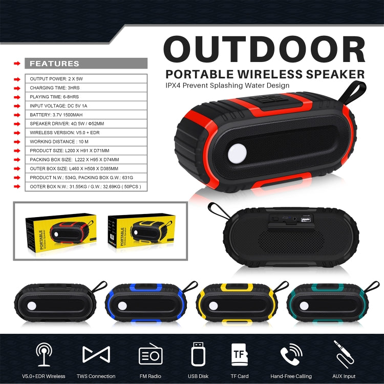 NewRixing NR-5016 Altoparlante Bluetooth esterno 10m
