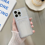 Custodia TPU trasparente con slot per schede per iPhone 13 Pro