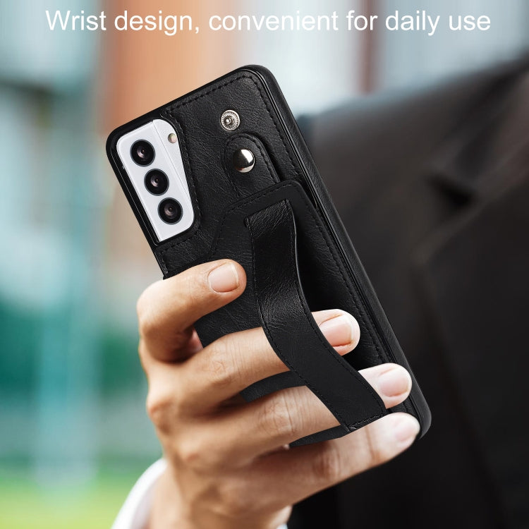 Crazy Horse Texture TPU antiurto + custodia in pelle PU con slot per schede e supporto per cinturino da polso, For Samsung Galaxy S21 5G, For Samsung Galaxy S21+ 5G, For Samsung Galaxy S21 Ultra 5G