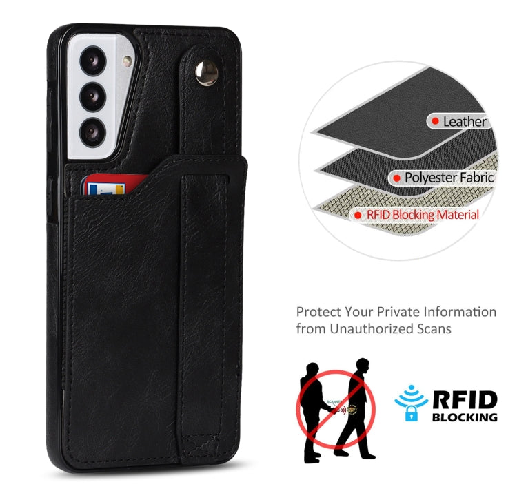 Crazy Horse Texture TPU antiurto + custodia in pelle PU con slot per schede e supporto per cinturino da polso, For Samsung Galaxy S21 5G, For Samsung Galaxy S21+ 5G, For Samsung Galaxy S21 Ultra 5G