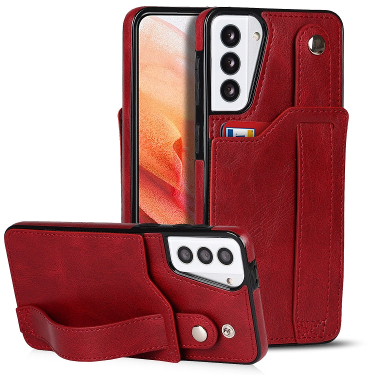 Crazy Horse Texture TPU antiurto + custodia in pelle PU con slot per schede e supporto per cinturino da polso, For Samsung Galaxy S21 5G, For Samsung Galaxy S21+ 5G, For Samsung Galaxy S21 Ultra 5G