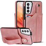 Crazy Horse Texture TPU antiurto + custodia in pelle PU con slot per schede e supporto per cinturino da polso, For Samsung Galaxy S21 5G, For Samsung Galaxy S21+ 5G, For Samsung Galaxy S21 Ultra 5G