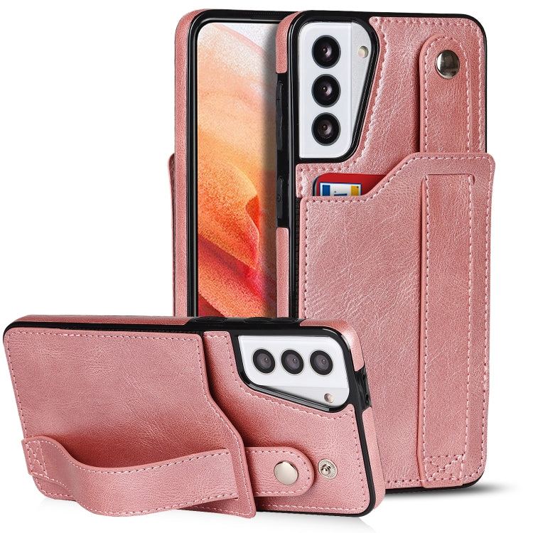 Crazy Horse Texture TPU antiurto + custodia in pelle PU con slot per schede e supporto per cinturino da polso, For Samsung Galaxy S21 5G, For Samsung Galaxy S21+ 5G, For Samsung Galaxy S21 Ultra 5G