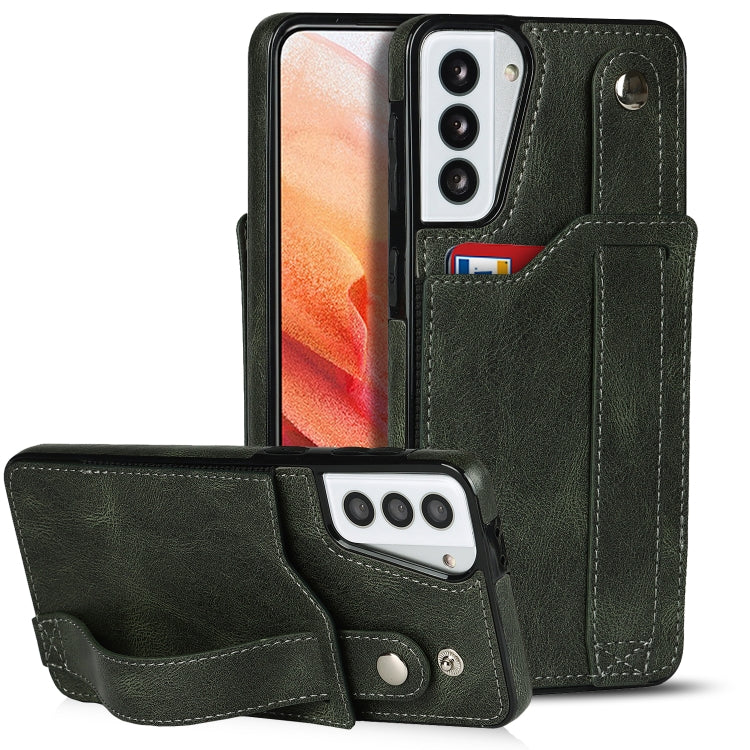 Crazy Horse Texture TPU antiurto + custodia in pelle PU con slot per schede e supporto per cinturino da polso, For Samsung Galaxy S21 5G, For Samsung Galaxy S21+ 5G, For Samsung Galaxy S21 Ultra 5G
