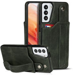 Crazy Horse Texture TPU antiurto + custodia in pelle PU con slot per schede e supporto per cinturino da polso, For Samsung Galaxy S21 5G, For Samsung Galaxy S21+ 5G, For Samsung Galaxy S21 Ultra 5G