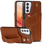 Crazy Horse Texture TPU antiurto + custodia in pelle PU con slot per schede e supporto per cinturino da polso, For Samsung Galaxy S21 5G, For Samsung Galaxy S21+ 5G, For Samsung Galaxy S21 Ultra 5G