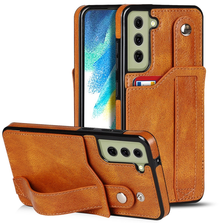 Crazy Horse Texture TPU antiurto + custodia in pelle PU con slot per schede e supporto per cinturino da polso, For Samsung Galaxy S21 FE, For Samsung Galaxy S20, For Samsung Galaxy S20+