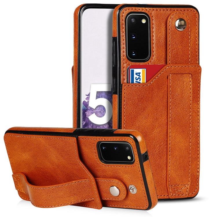 Crazy Horse Texture TPU antiurto + custodia in pelle PU con slot per schede e supporto per cinturino da polso, For Samsung Galaxy S21 FE, For Samsung Galaxy S20, For Samsung Galaxy S20+