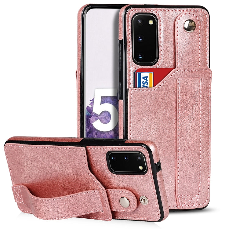 Crazy Horse Texture TPU antiurto + custodia in pelle PU con slot per schede e supporto per cinturino da polso, For Samsung Galaxy S21 FE, For Samsung Galaxy S20, For Samsung Galaxy S20+