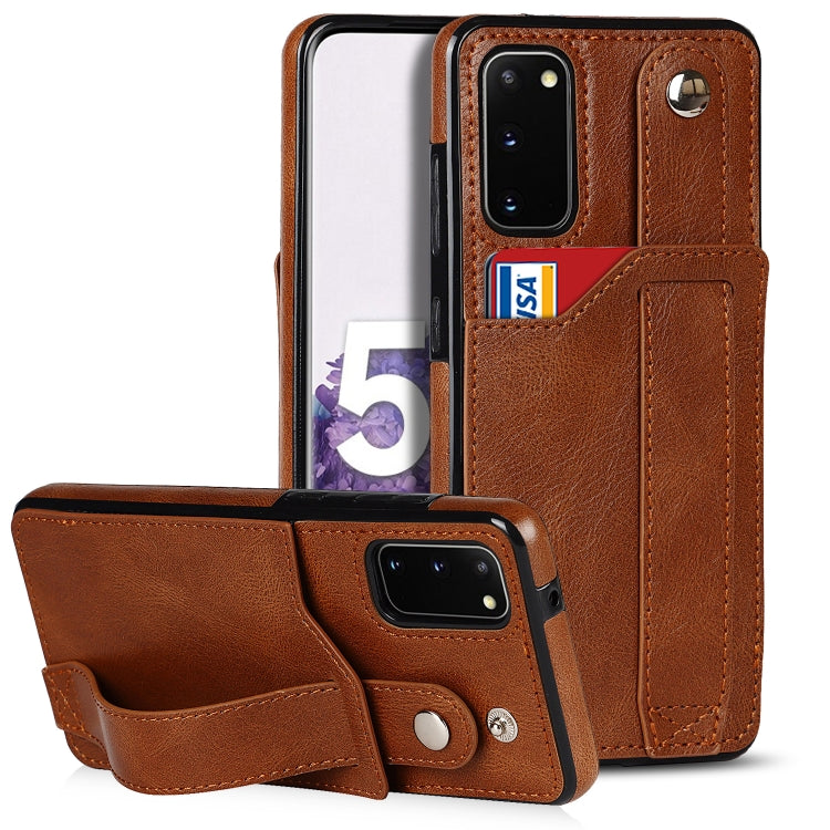 Crazy Horse Texture TPU antiurto + custodia in pelle PU con slot per schede e supporto per cinturino da polso, For Samsung Galaxy S21 FE, For Samsung Galaxy S20, For Samsung Galaxy S20+