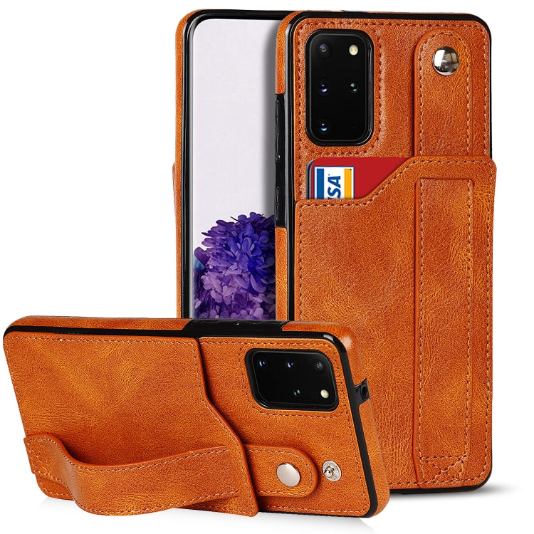 Crazy Horse Texture TPU antiurto + custodia in pelle PU con slot per schede e supporto per cinturino da polso, For Samsung Galaxy S21 FE, For Samsung Galaxy S20, For Samsung Galaxy S20+