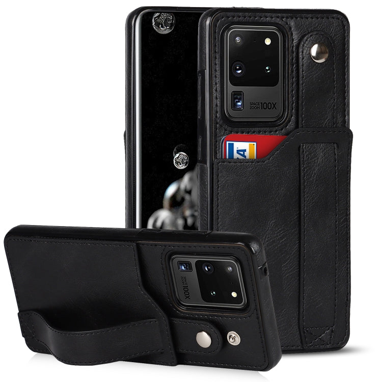 Crazy Horse Texture TPU antiurto + custodia in pelle PU con slot per schede e supporto per cinturino da polso, For Samsung Galaxy S20 Ultra, For Samsung Galaxy Note20, For Samsung Galaxy Note20 Ultra