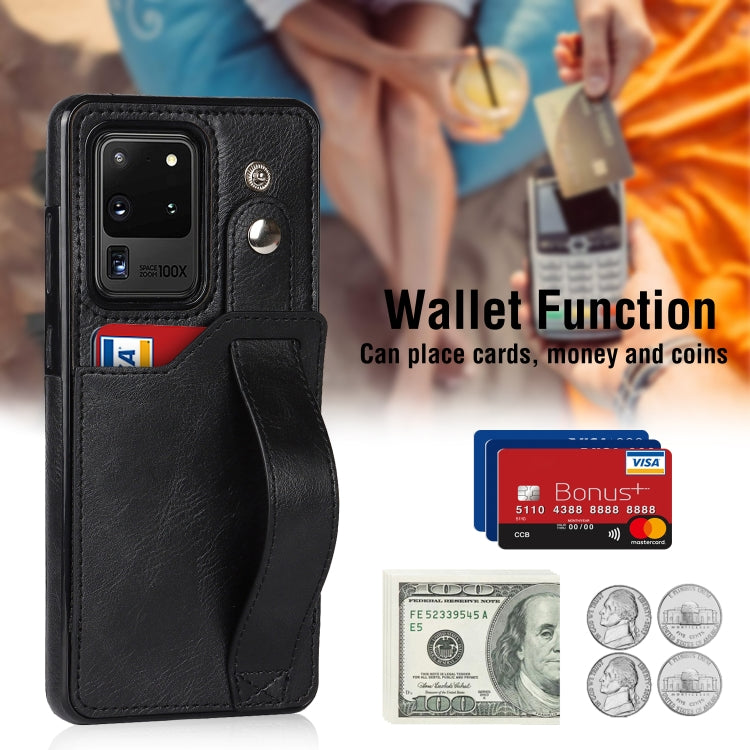 Crazy Horse Texture TPU antiurto + custodia in pelle PU con slot per schede e supporto per cinturino da polso, For Samsung Galaxy S20 Ultra, For Samsung Galaxy Note20, For Samsung Galaxy Note20 Ultra