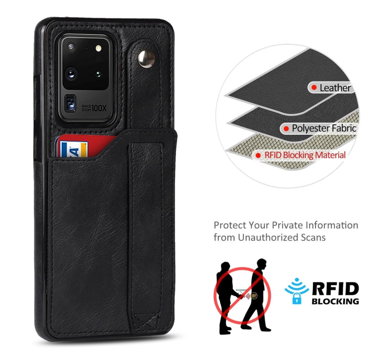 Crazy Horse Texture TPU antiurto + custodia in pelle PU con slot per schede e supporto per cinturino da polso, For Samsung Galaxy S20 Ultra, For Samsung Galaxy Note20, For Samsung Galaxy Note20 Ultra