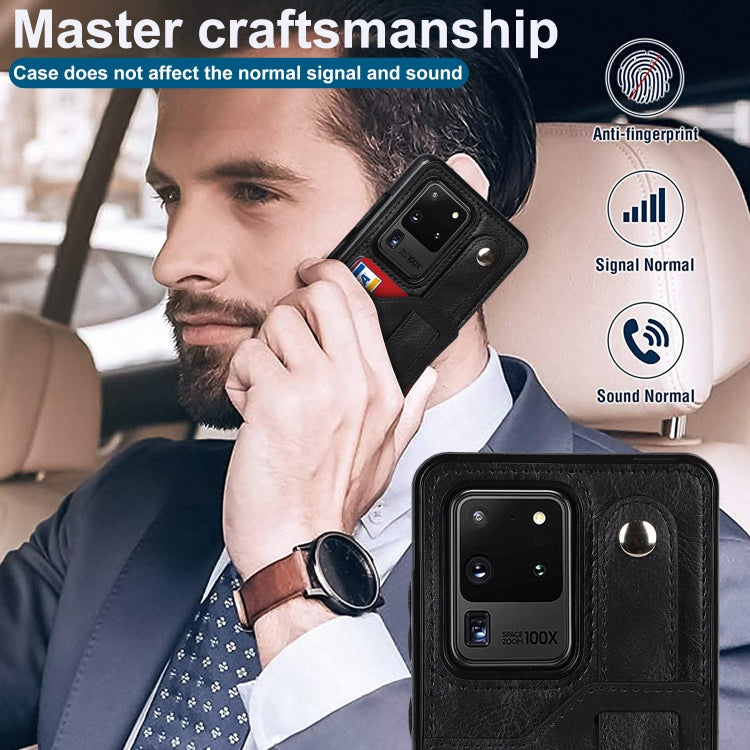 Crazy Horse Texture TPU antiurto + custodia in pelle PU con slot per schede e supporto per cinturino da polso, For Samsung Galaxy S20 Ultra, For Samsung Galaxy Note20, For Samsung Galaxy Note20 Ultra